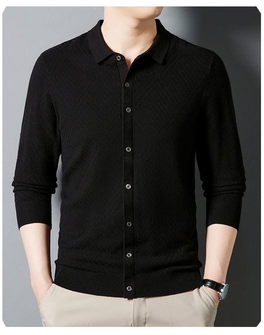 Suéter Urbano de Terciopelo Juan para Hombre - Cuello Alto Liso Otoño - Image 17
