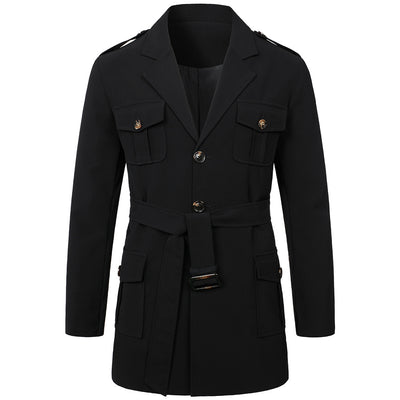 Abrigo Trench Casual de Largo Medio para Hombre - Traje Versátil - Image 7