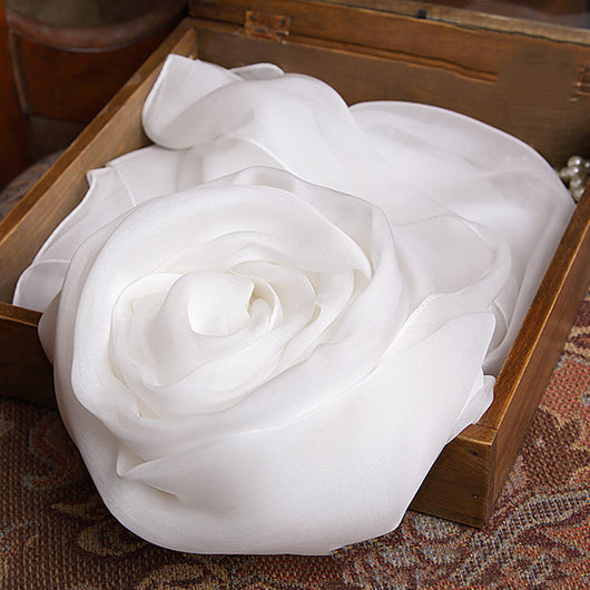 Pañuelo de Seda Pura Hangzhou Blanco Natural - Image 5
