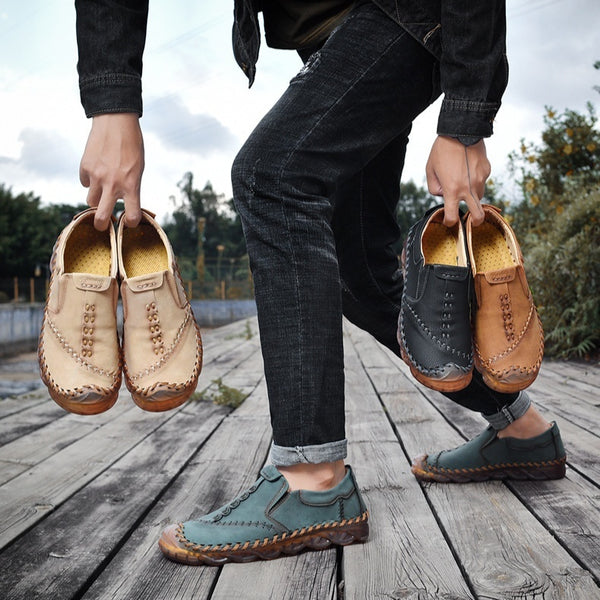 Zapatos Casuales Slip-on de Cuero Reforzado Premium