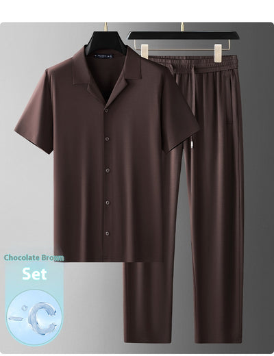 Conjunto Casual de Seda de Hielo para Hombre - Image 26