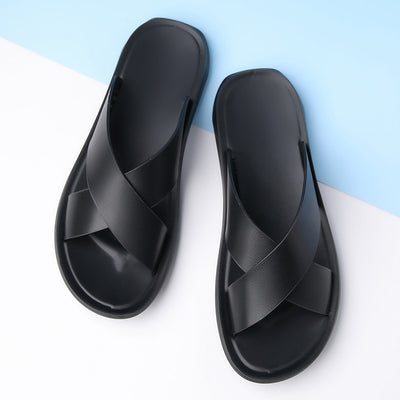 Pantuflas Casuales de Cuero para Hombre - Comodidad de Verano - Image 4