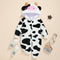 Pijama Enterizo Vaca Esponjosa con Capucha y Piernas Largas para Bebé