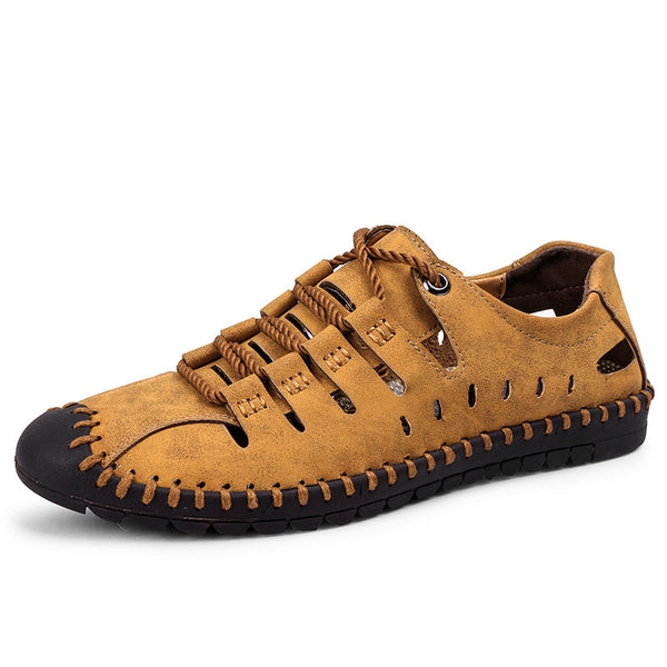 Zapatos Casuales de Cuero con Suela Suave para Exterior