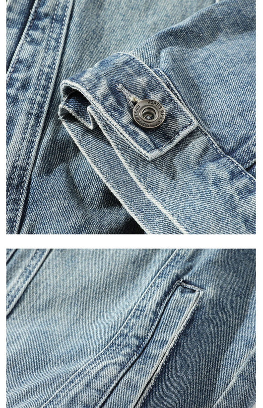 Chaleco Denim Lavado para Hombre con Cuello de Pie - Image 12