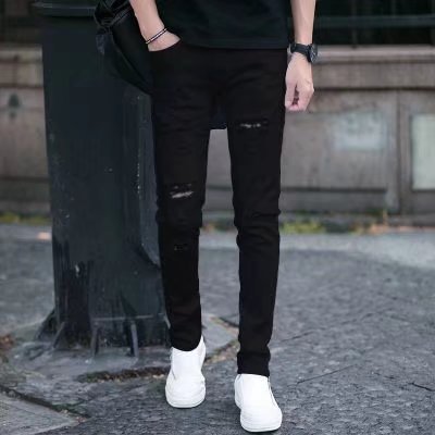 Pantalones Vaqueros Slim Fit con Parches Trendy para Hombre - Image 7