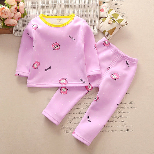 Toddler unisex long-sleeve underwear set with colorful car print in blue, yellow, and pink on a white background. - Image 13