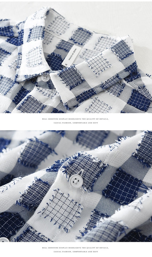 Camisa de Cuadros Japonesa Manga Larga para Hombre - Image 14