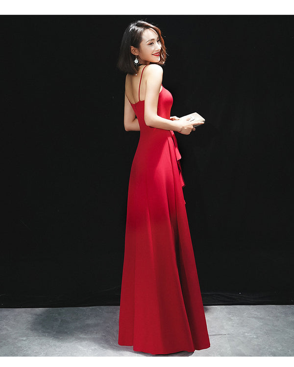 Vestido de Noche Rojo Ajustado con Tirante - Elegancia para Bodas y Eventos