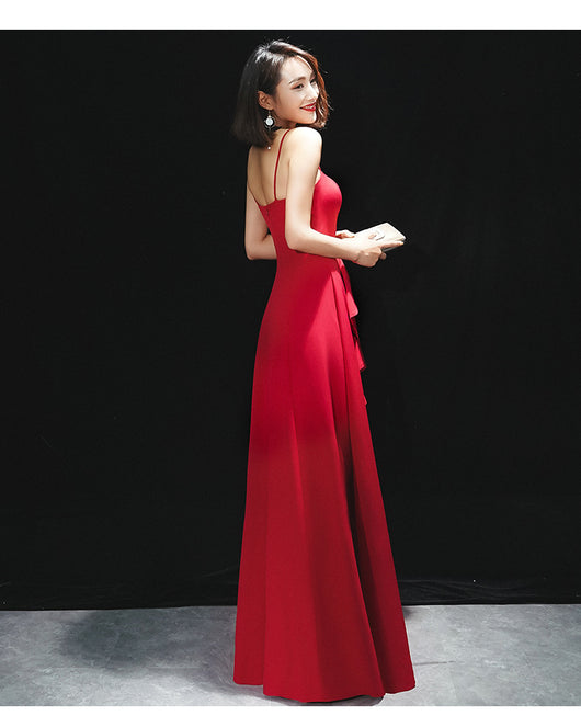 Vestido de Noche Rojo Ajustado con Tirante - Elegancia para Bodas y Eventos - Image 2