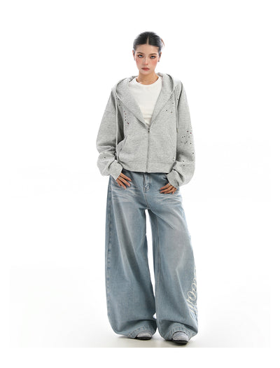 Cardigan con Capucha y Strass para Mujer - Sudadera Brillante con Cierre - Image 25