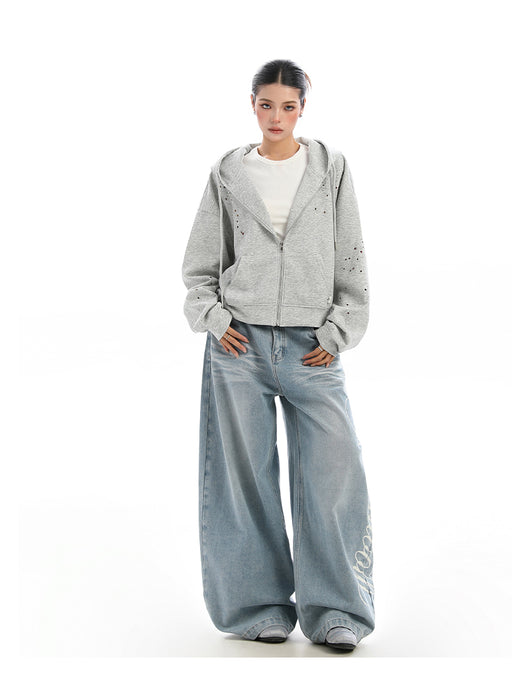 Cardigan con Capucha y Strass para Mujer - Sudadera Brillante con Cierre - Image 25
