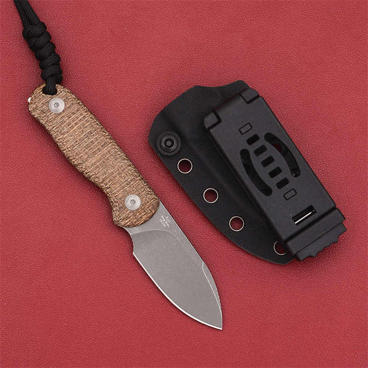 Cuchillo Recto de Acero 14C28N con Mango Mikata - Corte Profesional