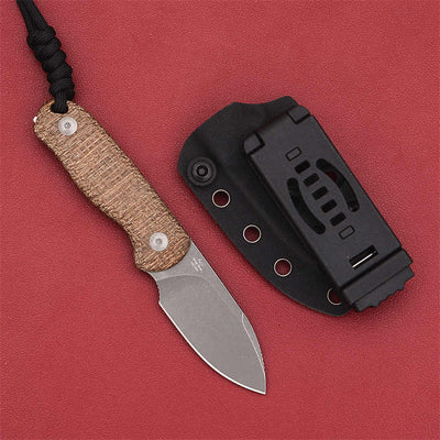 Cuchillo Recto de Acero 14C28N con Mango Mikata - Corte Profesional