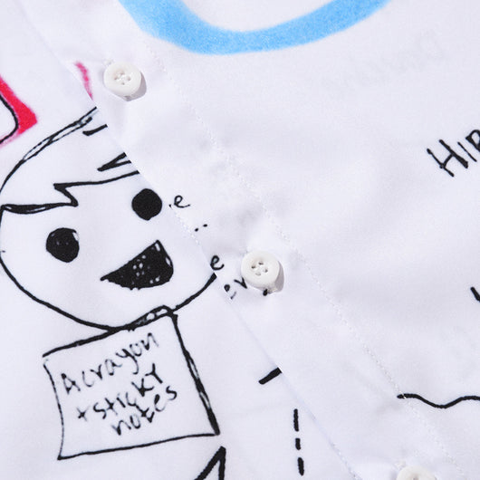 Camisa Suelta de Verano para Hombre con Estampado Gráfico y Cuello Solapa - Image 11