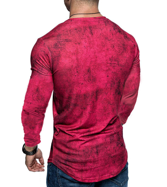 Playera Fitness Tie-Dye Cuello Redondo Efecto Desgastado