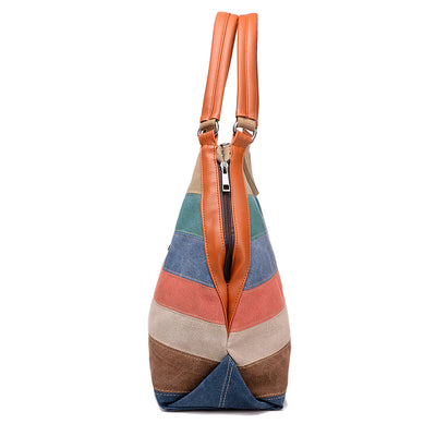 Bolso de Lona para Mujer con Rayas Texturizadas - Image 5