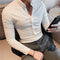 Camisa de Negocios Slim Fit con Rayas Oscuras