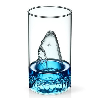 Vaso de Vidrio Doble Capa con Diseño Tiburón - Ideal para Vino, Café y Bebidas - Image 5