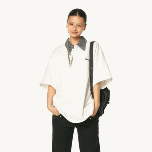 Playera Retro Bordada Oversized de Manga Corta - Image 3