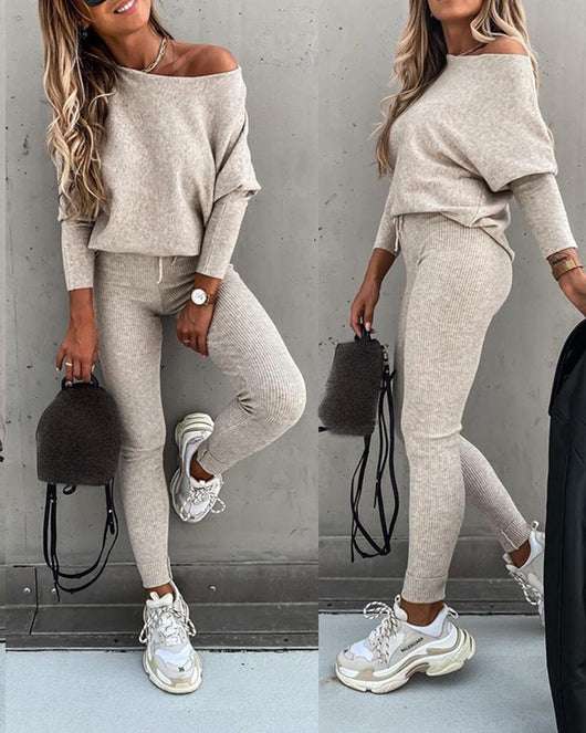 Traje Casual Hombro Descubierto para Mujer