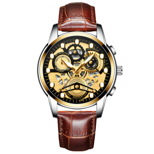 Reloj de Cuarzo Hueco para Hombre - Diseño Fashion Negro - Image 9