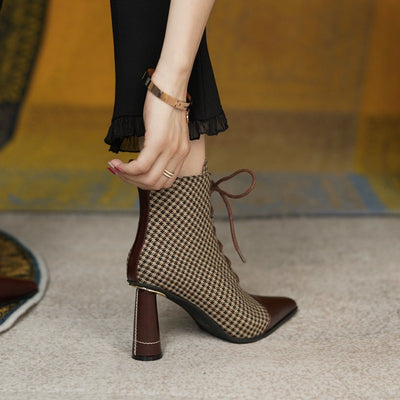 Botas Martin Retro Francesas con Cordones y Detalles de Encaje
