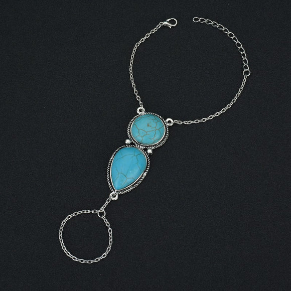 Pulsera con Borla y Cuentas de Turquesa