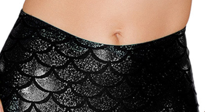 Shorts Holográficos con Patrón Escamas de Sirena en Dorado - Image 2