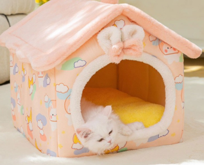 Casa Plegable para Perros y Gatos - Cama Térmica Desmontable Tipo Villa - Image 13