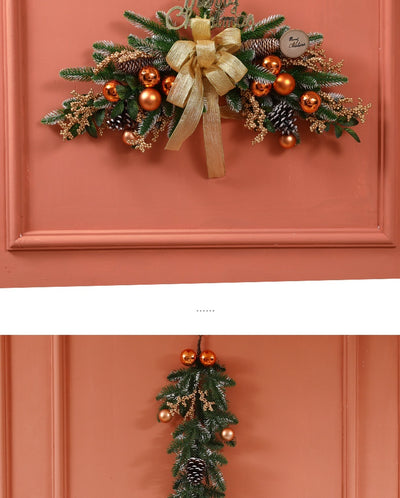 Guirnalda Navideña de Ratán con Cuerno - Decoración Colgante para Puerta y Pared - Image 22