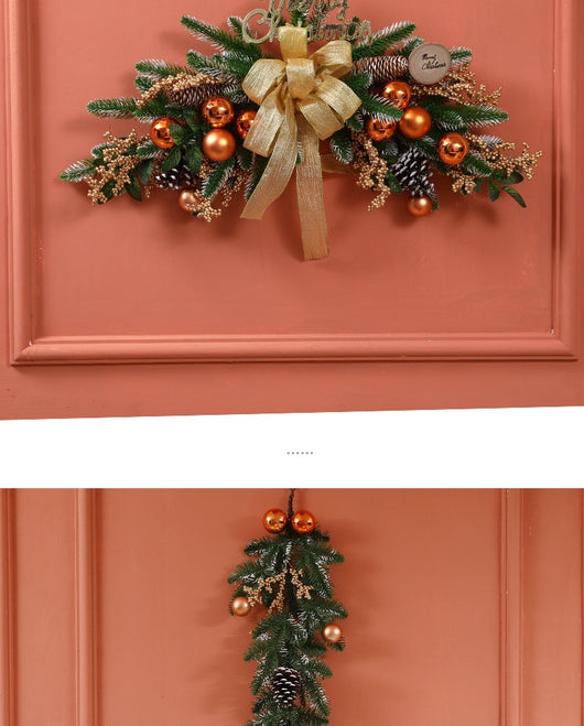 Guirnalda Navideña de Ratán con Cuerno - Decoración Colgante para Puerta y Pared - Image 22