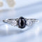 Anillo de Plata Esterlina con Zafiro Azul Real y Halo de Gemas