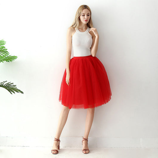 Falda Plisada de Tul con Vuelo - Falda A-Línea Elegante para Mujer - Image 32