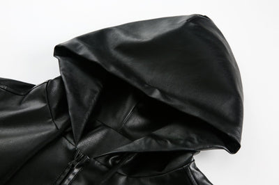 Chaqueta de Cuero Retro Americana con Capucha para Hombre - Image 18