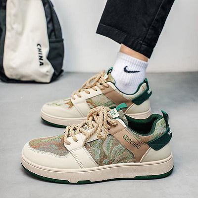 Tenis Casuales Hombre Diseño Artístico Pintura Óleo Tendencia Estudiante Zapatos Deportivos - Image 7
