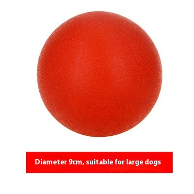 Orange rubber pet toy ball with textured surface and grooved lines, 5cm diameter, suitable for small dogs. - Image 9
