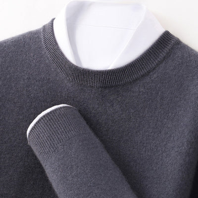Suéter Grueso Business Casual de Manga Larga para Hombre - Otoño e Invierno - Image 8