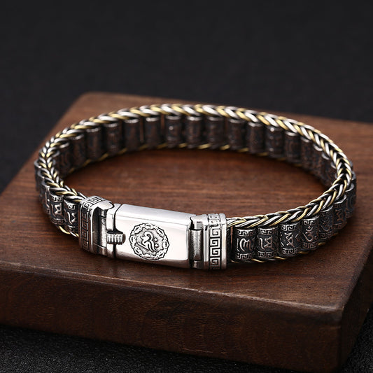 Pulsera de Plata Tailandesa con Cuentas Ajustables - Estilo Unisex Trendy