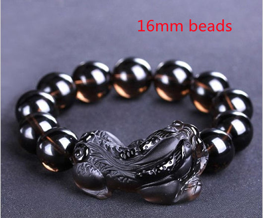Pulsera de Obsidiana Negra para Hombre con Cabeza de Dragón - Amuleto de Poder y Éxito - Image 5