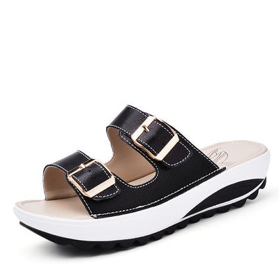 Pantuflas Embarazada Verano Suela Gruesa Cuero Premium Talla 42 - Image 4