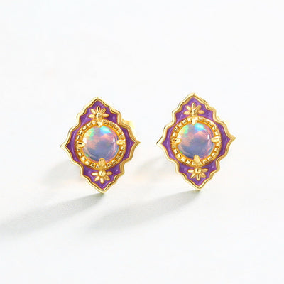 Aretes Ópalo Degradado con Esmalte Brillante - Image 8