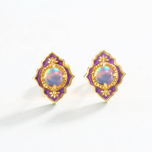 Aretes Ópalo Degradado con Esmalte Brillante - Image 8