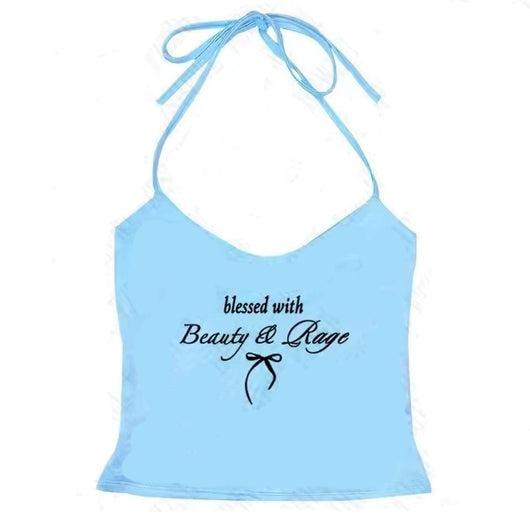Top Halter con Estampado de Moño y Tirantes Finos - Image 15
