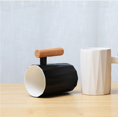 Taza de Cerámica Recta con Asa de Madera - Image 42