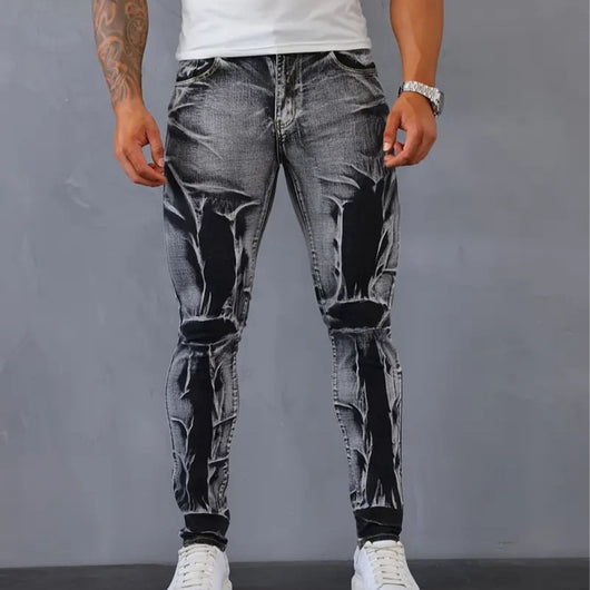 Pantalones Slim Fit para Hombre con Estampado Floral Irregular