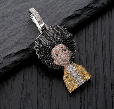 Collar Pendante Iced Out Hip Hop Micro Pavé Oro y Plata para Hombre y Mujer - Image 7