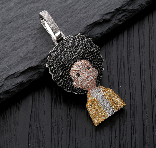 Collar Pendante Iced Out Hip Hop Micro Pavé Oro y Plata para Hombre y Mujer - Image 7