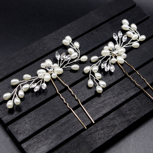 Pasador de Novia Coreano Hecho a Mano con Perlas y Cristales - Accesorio Nupcial Premium - Image 2