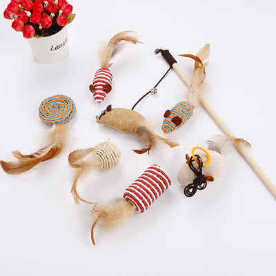Set Completo de Juguetes Interactivos para Gatos con Plumas y Campanas - Image 3